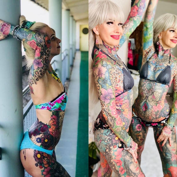 German Grandma Covers Her Body In Bright Tattoos