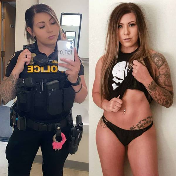 Beauties With And Without Their Uniform