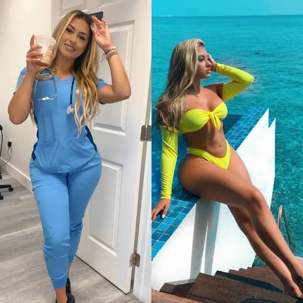 Hot Girls With And Without Their Uniforms