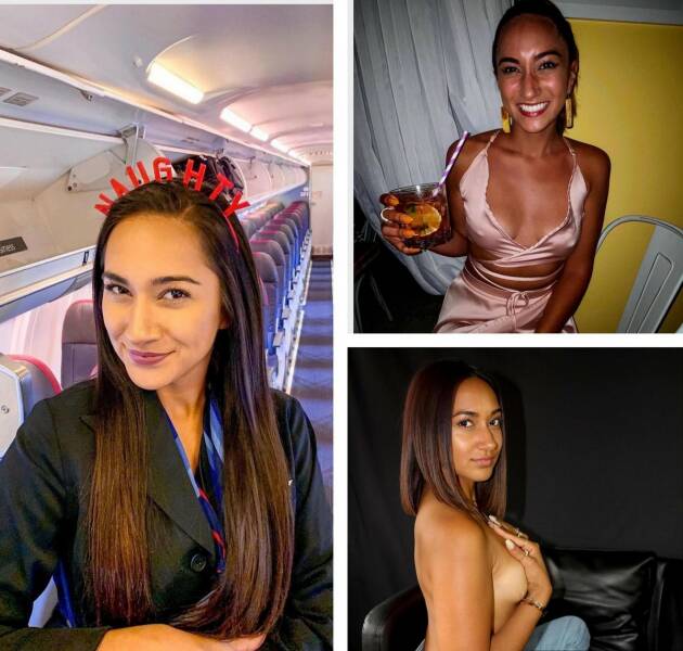 Sexy Flight Attendants With And Without Their Uniforms