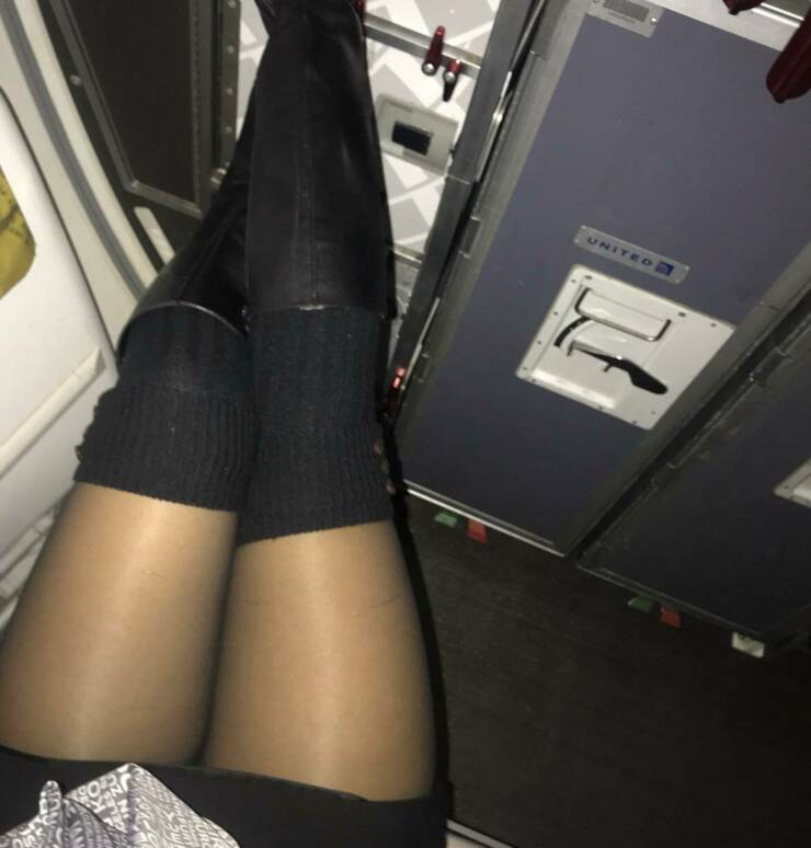 Sexy Flight Attendants With And Without Their Uniforms