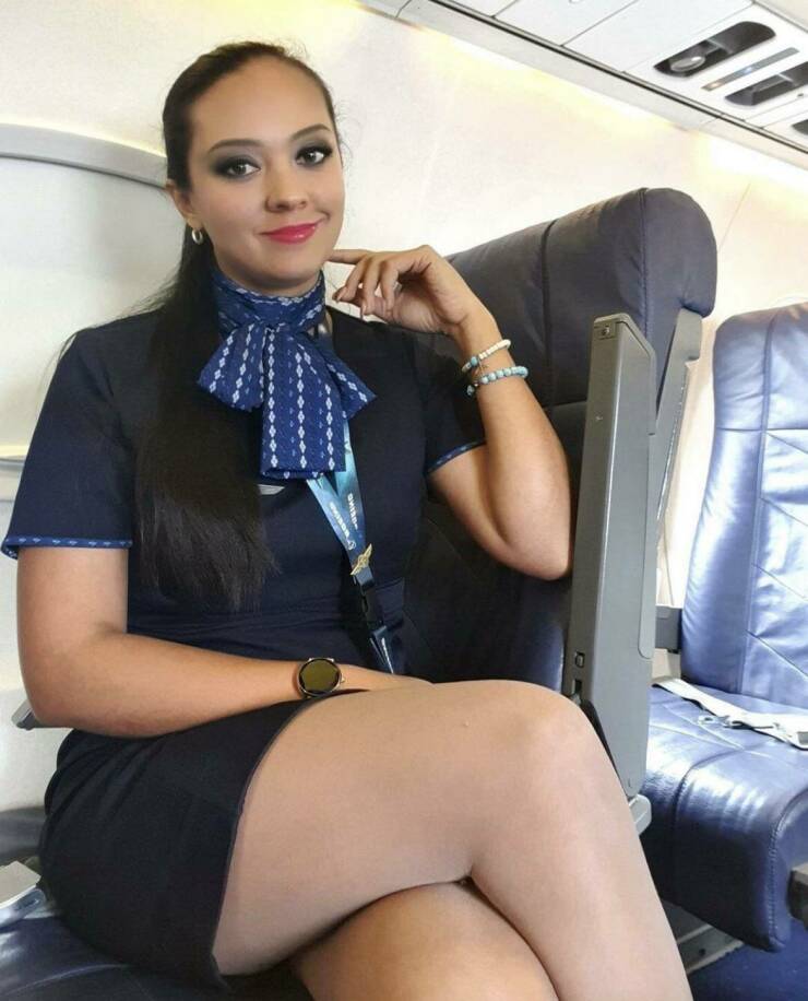 Sexy Flight Attendants With And Without Their Uniforms