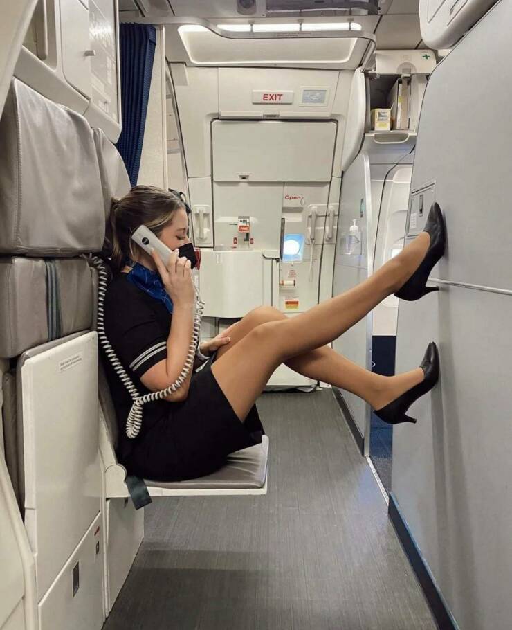 Sexy Flight Attendants With And Without Their Uniforms