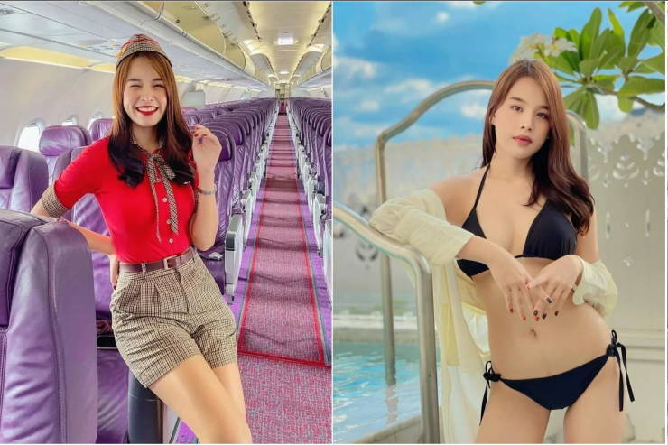 Hot Flight Attendants With And Without Their Uniforms