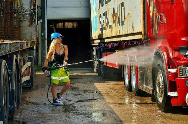 Isn’t She An Adorable Truck Driver?