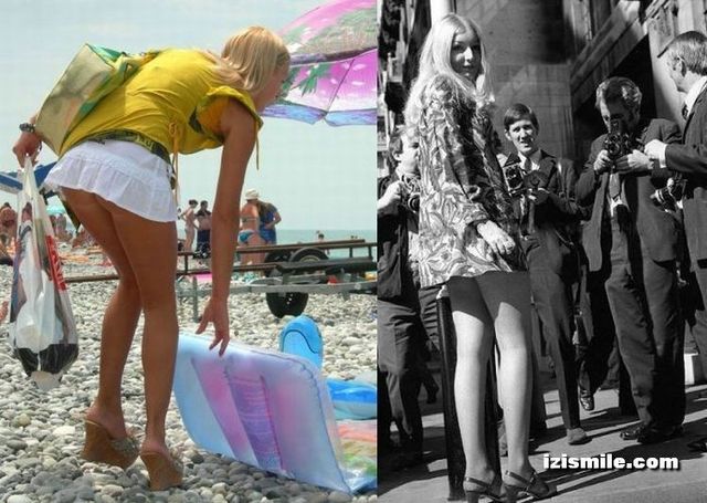 Mini-skirts from the 70's vs modern era (22 pics)