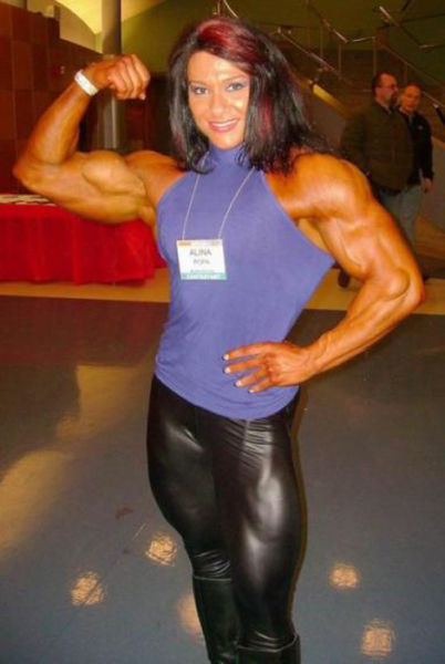 Eye-Bulging Ripped Female Bodybuilder