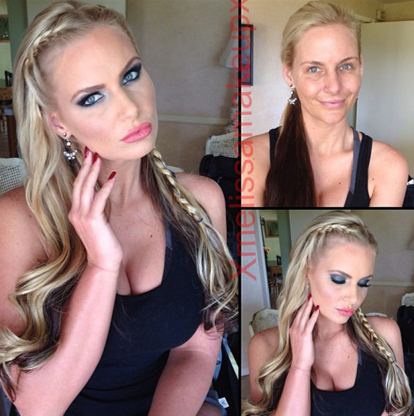 Porn Stars Before and After Their Makeup Makeover. Part 2