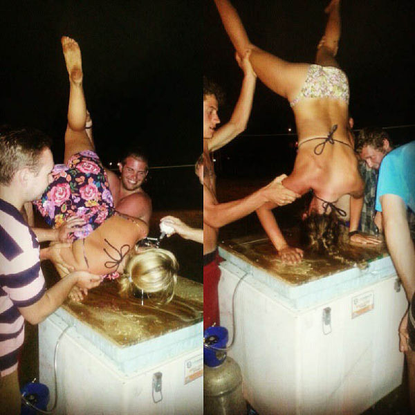 College Girls Kicking Ass at Kegstands