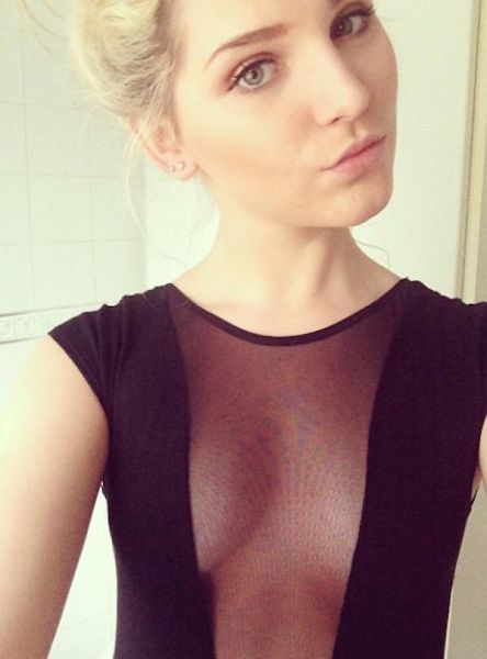 Woman Look Hot Wearing Mesh Clothing