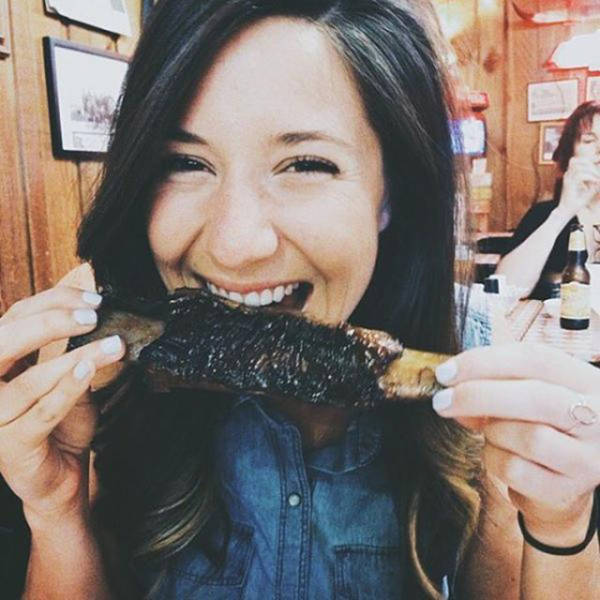 Some Hot Ladies Tuck into Some BBQ